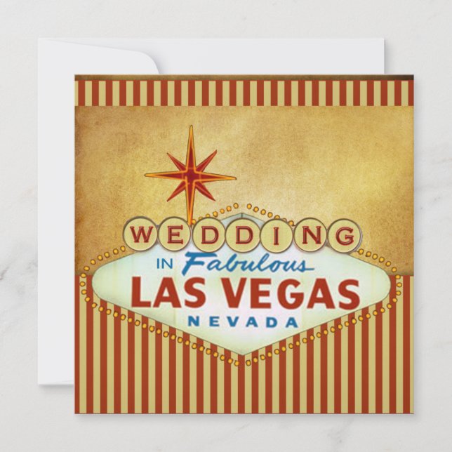 Plantilla de invitación de matrimonio de Las Vegas (Anverso)