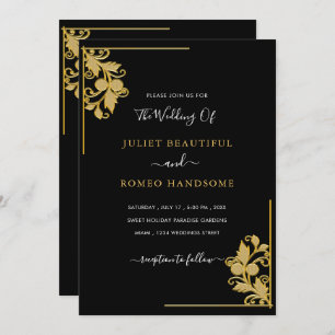 Plantilla de invitación de matrimonio de ornamento