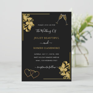 Plantilla de invitación de matrimonio de ornamento