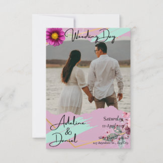 Plantilla de invitación de matrimonio de parejas f