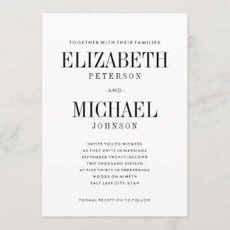 Plantilla de invitación de matrimonio de tipo simp