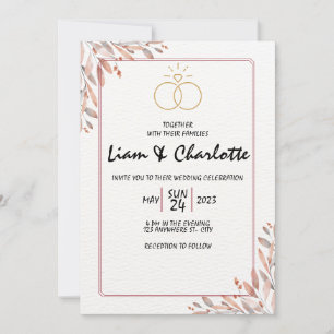 Plantilla de invitación de matrimonio elegante y s