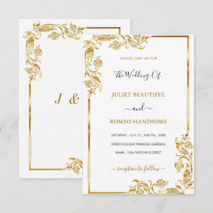 Plantilla de invitación de matrimonio enmarcado co