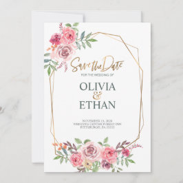 Plantilla de invitación de matrimonio floral de ma