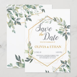 Plantilla de invitación de matrimonio para hojas v