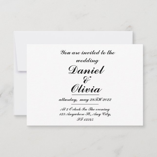Plantilla de invitación de matrimonio simple y ele (Anverso)