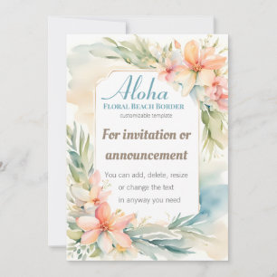 Plantilla de Invitación de Playa de Flor Tropical