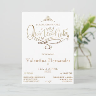 Plantilla de invitación de quinceañera de oro