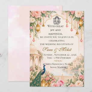 Plantilla de Invitación de Recepción de Boda India