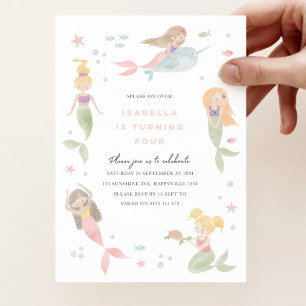 Plantilla de invitación de sirena, Invitación a fi