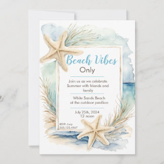 Plantilla de invitación de Starfish Beach