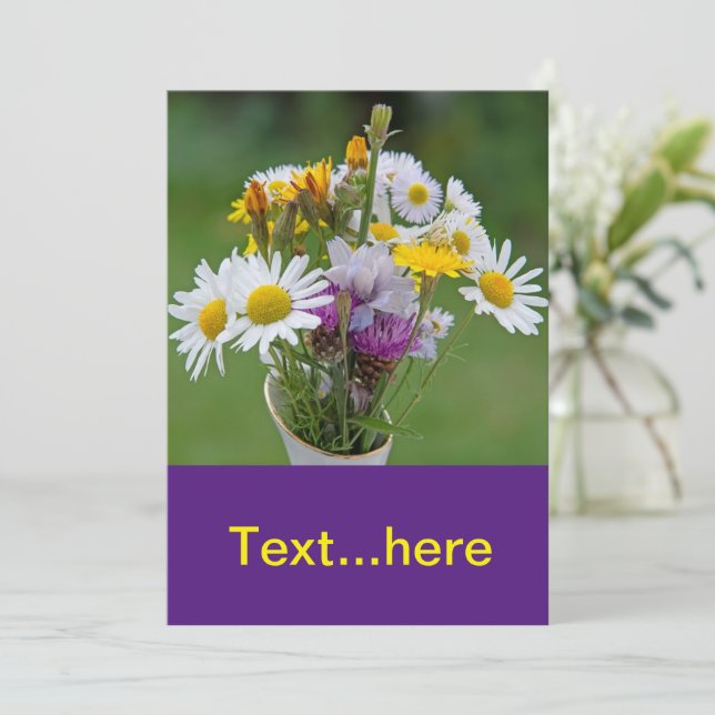 Plantilla de Invitación de Tarjeta de Boda (Anverso de pie)