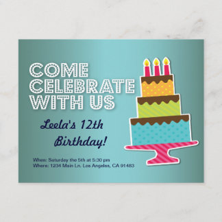 Plantilla de invitación de tarjeta de cumpleaños