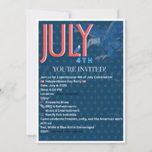 Plantilla de invitación del 4 de julio Independe