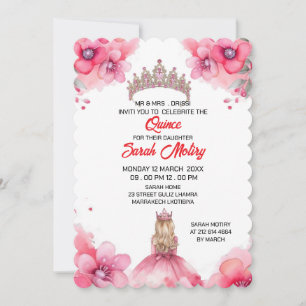 Plantilla de invitación editable para Quinceañera 