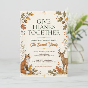 Plantilla de invitación elegante de Acción de Grac
