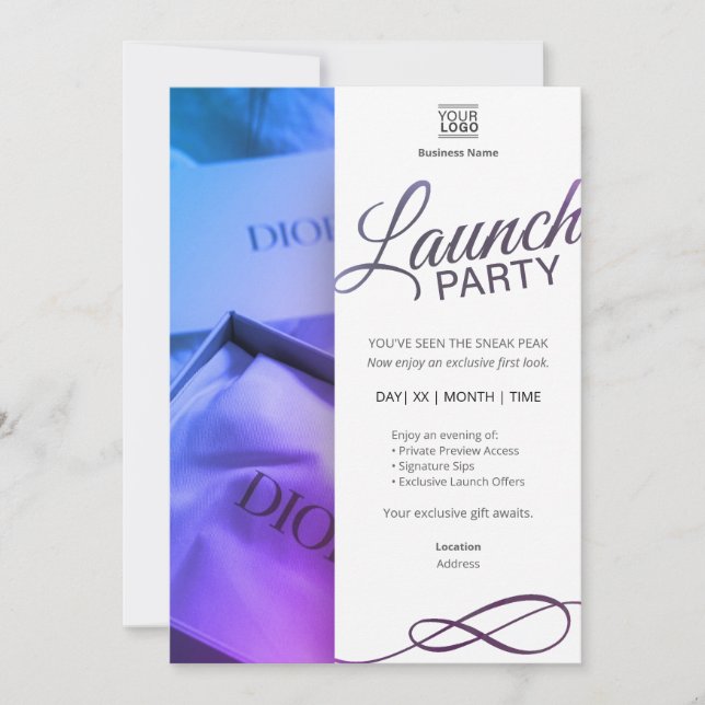 Plantilla de invitación elegante para fiesta de la (Anverso)