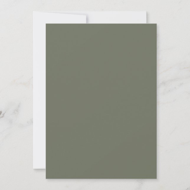 Plantilla de Invitación en Blanco Verde Musgo (Anverso)