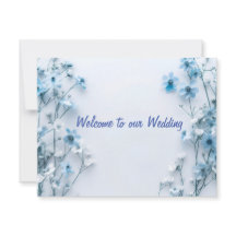 Plantilla de Invitación Floral Azul Elegante