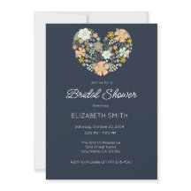 Plantilla de Invitación Floral Azul Marino para Bo
