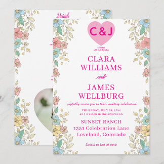 Plantilla de invitación floral pastel elegante