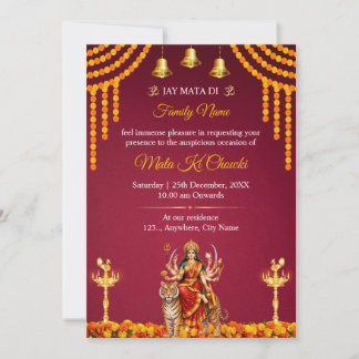 Plantilla de Invitación Mata Ki Chowki