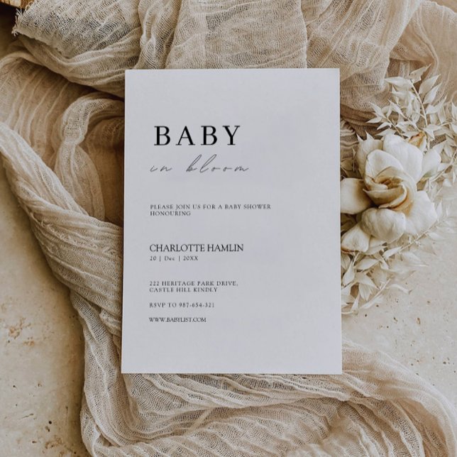 Plantilla de invitación Minimalista de Baby Shower (Baby Shower Minimalist Invitation Template)