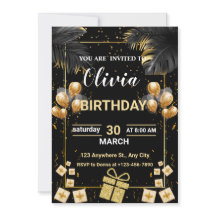 Plantilla de invitación moderna para un cumpleaños