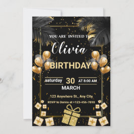 Plantilla de invitación moderna para un cumpleaños