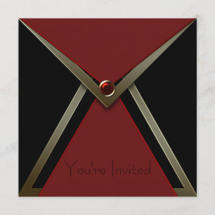 Plantilla de invitación negra roja para todas las