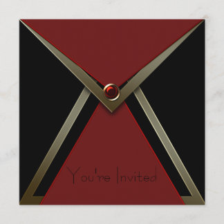 Plantilla de invitación negra roja para todas las 