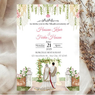 Plantilla de invitación Nikkah islámica editable N