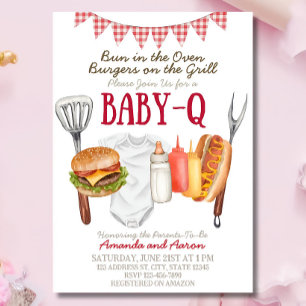 Plantilla de Invitación para Baby Shower de Baby-Q