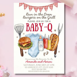 Plantilla de Invitación para Baby Shower de Baby-Q
