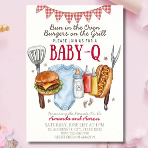 Plantilla de Invitación para Baby Shower de Baby-Q
