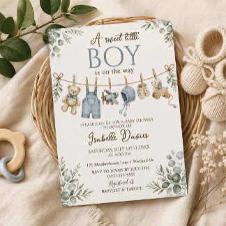 plantilla de invitación para baby shower de niño
