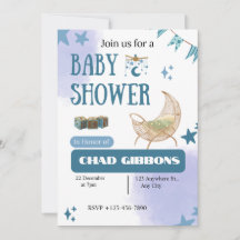 Plantilla de invitación para baby shower de niño c