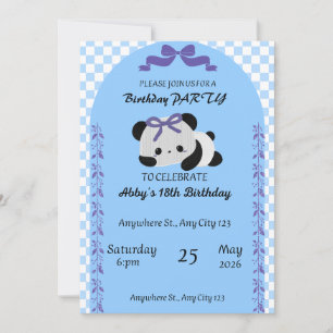 Plantilla de invitación para baby shower de panda