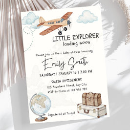Plantilla de invitación para baby shower de viaje 