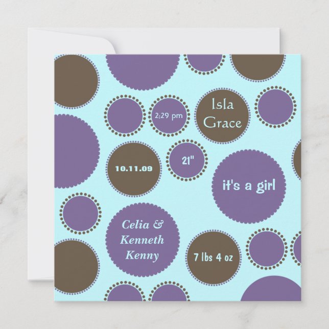 Plantilla de Invitación para bebés (Anverso)