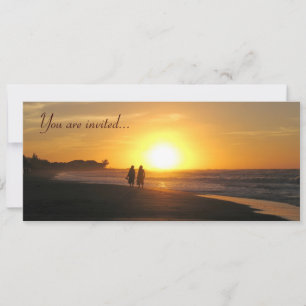 Plantilla de invitación para bodas de playa de ata