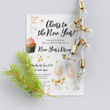 Plantilla de Invitación para Brunch de Año Nuevo