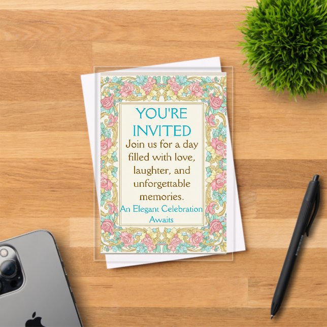 Plantilla de invitación para celebración moderna (Insitu (Tarjeta de Invitación))