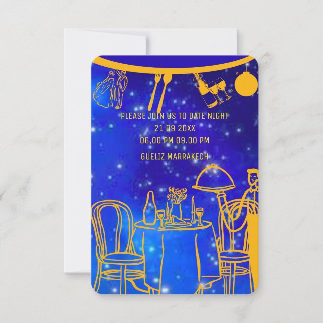 Plantilla de invitación para cena de cumpleaños di (Anverso)