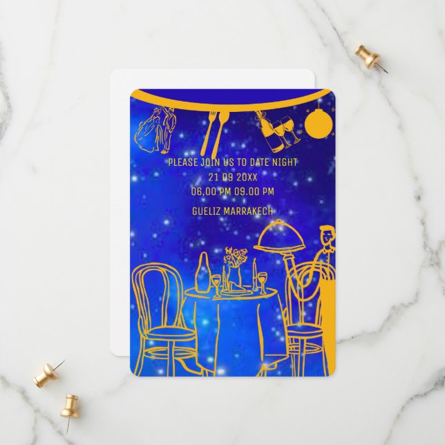 Plantilla de invitación para cena de cumpleaños di (Anverso/Reverso In Situ)