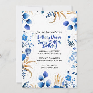 Plantilla de invitación para cumpleaños número 40