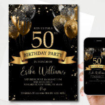 Plantilla de invitación para cumpleaños número 50: