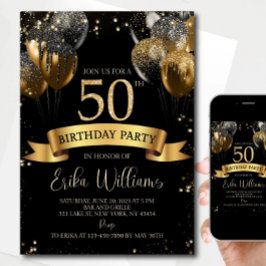 Plantilla de invitación para cumpleaños número 50:
