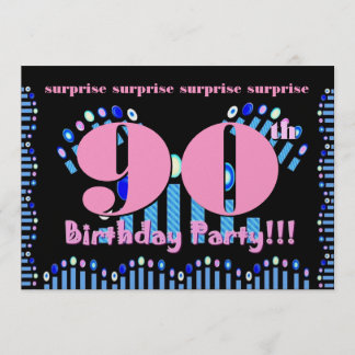 Plantilla de invitación para cumpleaños número 90 