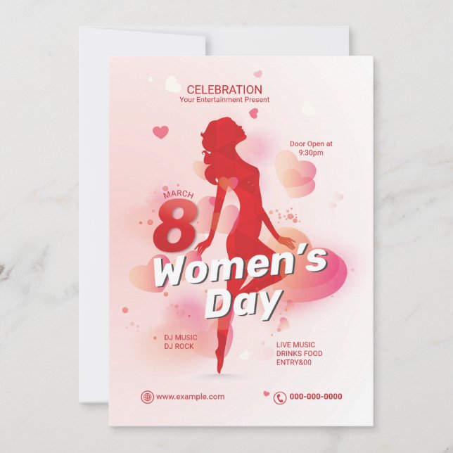 Plantilla de invitación para el Día de la Mujer (Anverso)